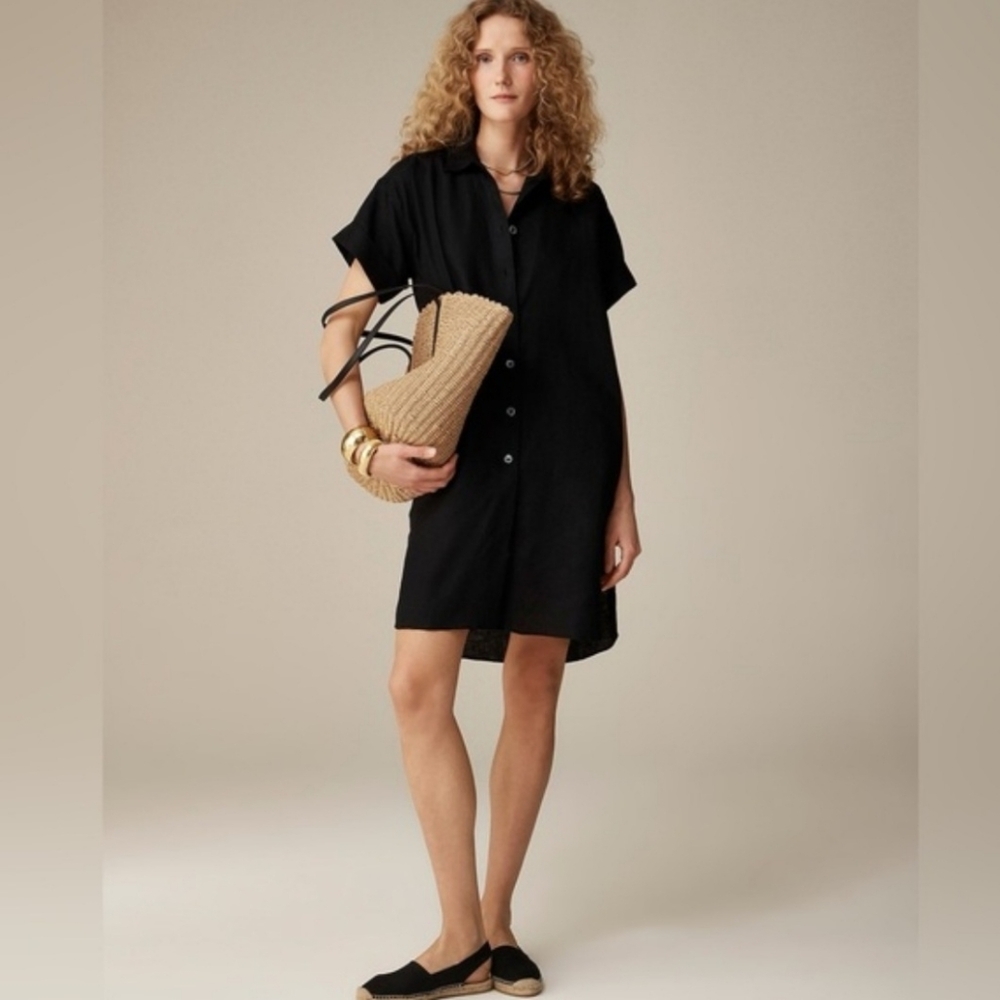 J. Crew 100% Linen Capitaine Shirt Dress Oversized S
